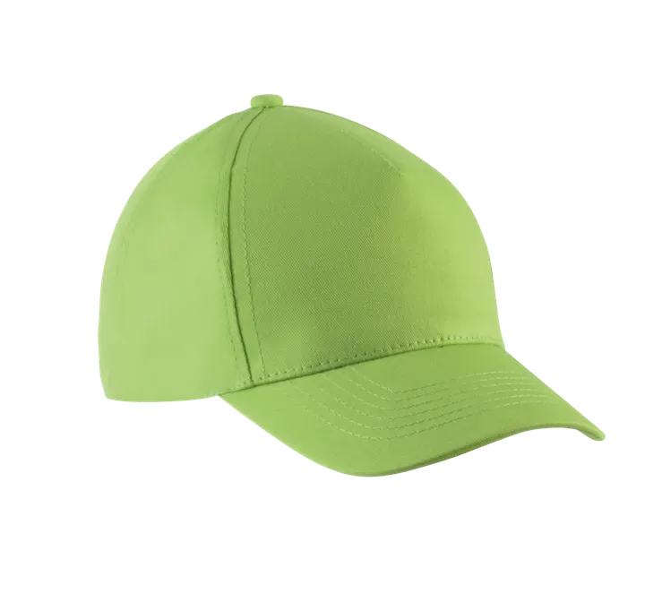 Casquette enfant en coton - 5 panneaux Lime