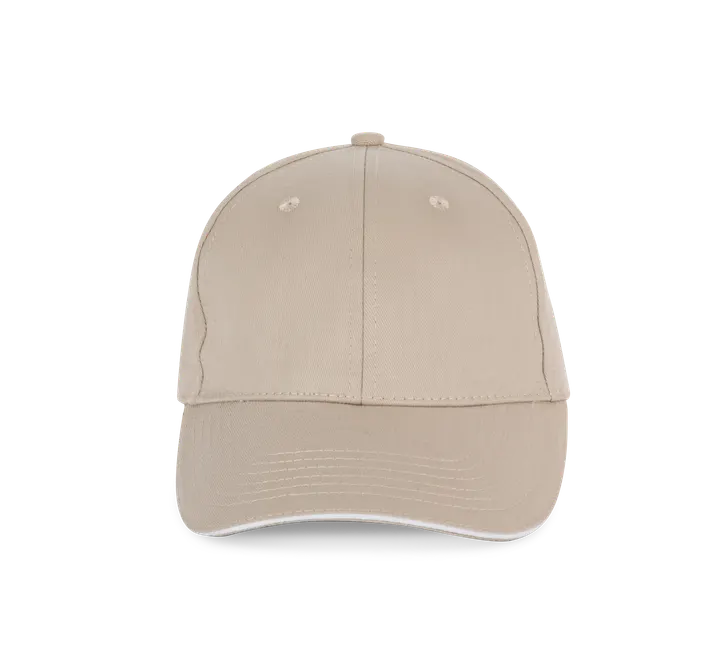 Casquette avec sandwich contrasté - 6 panneaux Beige / White