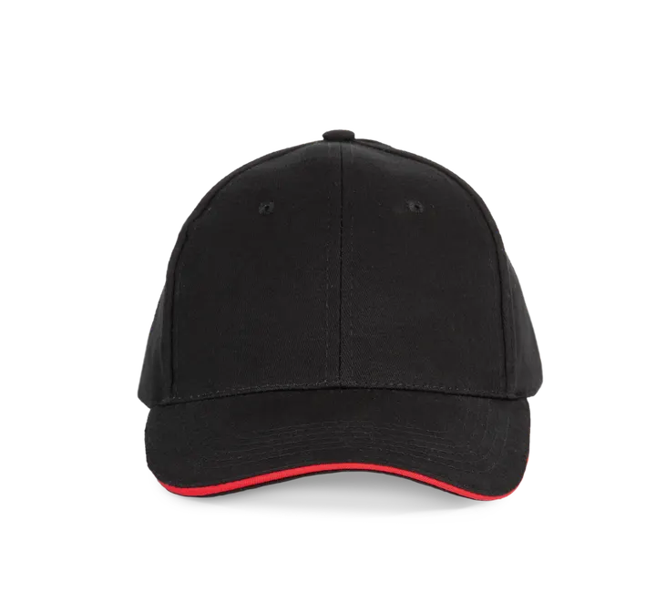 Casquette avec sandwich contrasté - 6 panneaux Black / Red