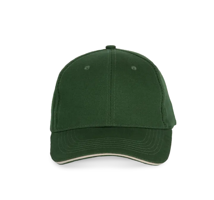 Casquette avec sandwich contrasté - 6 panneaux Forest Green / Beige