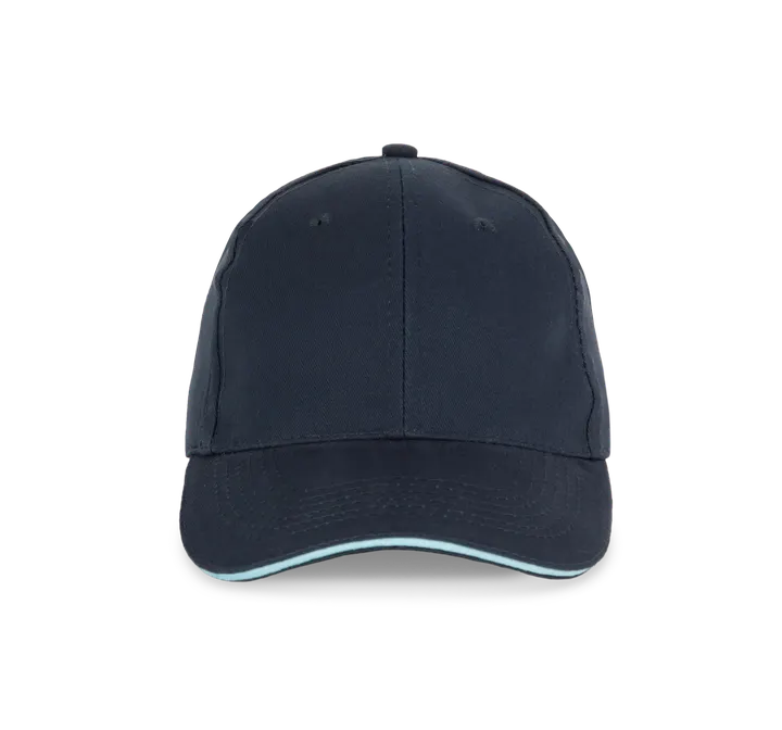 Casquette avec sandwich contrasté - 6 panneaux Navy / Sky Blue