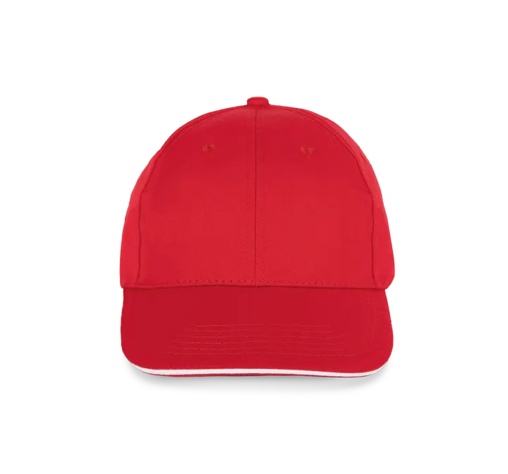 Casquette avec sandwich contrasté - 6 panneaux Red / White