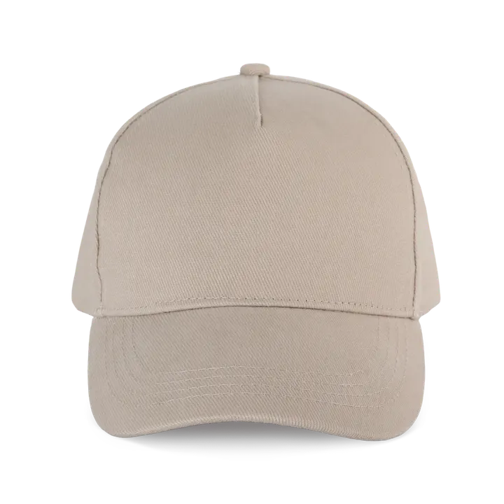 Sportkappe mit 5 Panels aus dicker Baumwolle Beige