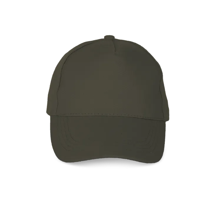 Sportkappe mit 5 Panels aus dicker Baumwolle Khaki
