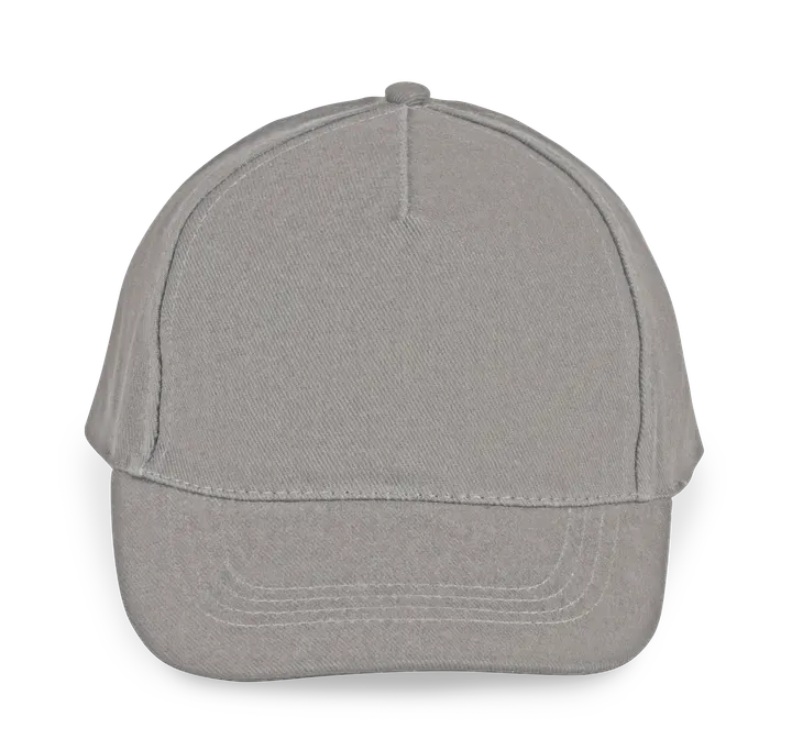 Sportkappe mit 5 Panels aus dicker Baumwolle Light Grey
