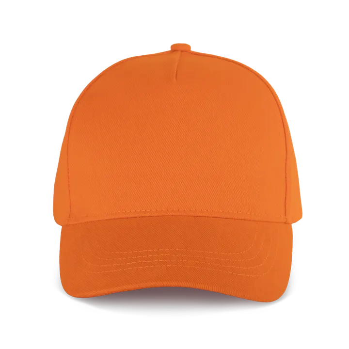 Sportkappe mit 5 Panels aus dicker Baumwolle Orange