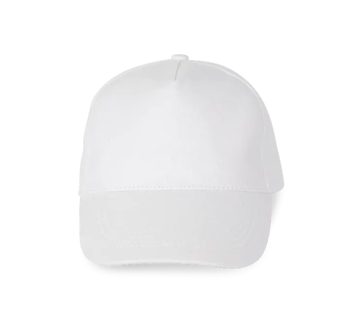 Sportkappe mit 5 Panels aus dicker Baumwolle White