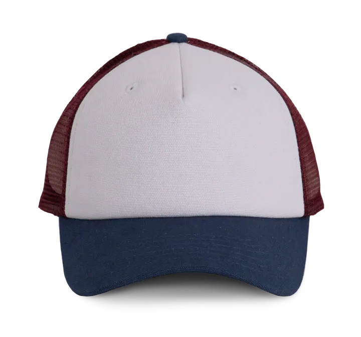 Casquette Trucker - 5 panneaux White / Indigo / Wine