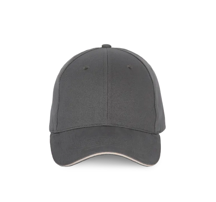 6-Panel-Kappe mit Kontrast-Sandwichschirm Dark Grey / Light Grey