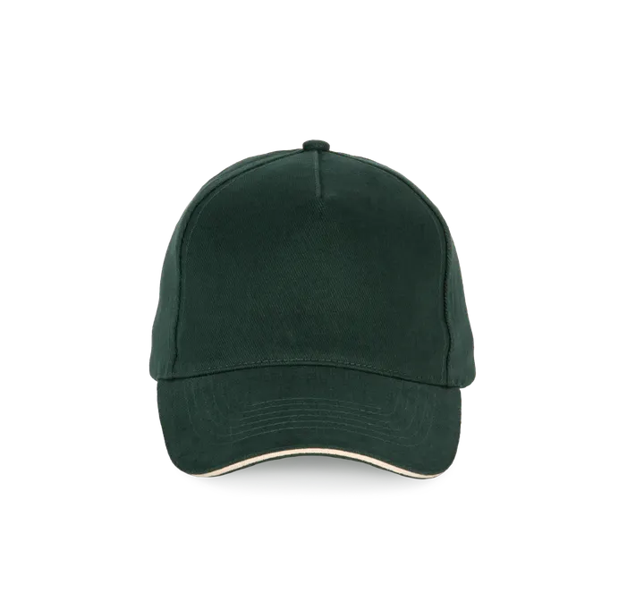 Kappe - 5-Panels Forest Green / Beige