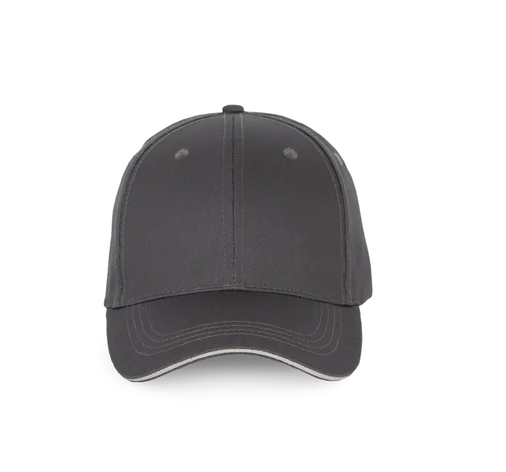 6-Panel-Kappe mit Kontrast-Sandwichschirm Dark Grey / Light Grey