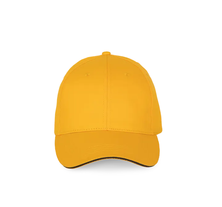 6-Panel-Kappe mit Kontrast-Sandwichschirm Yellow / Dark Grey