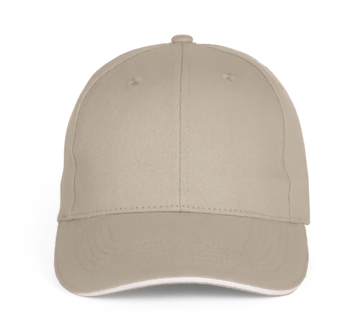 Casquette Baseball avec sandwich - 6 panneaux Beige / White