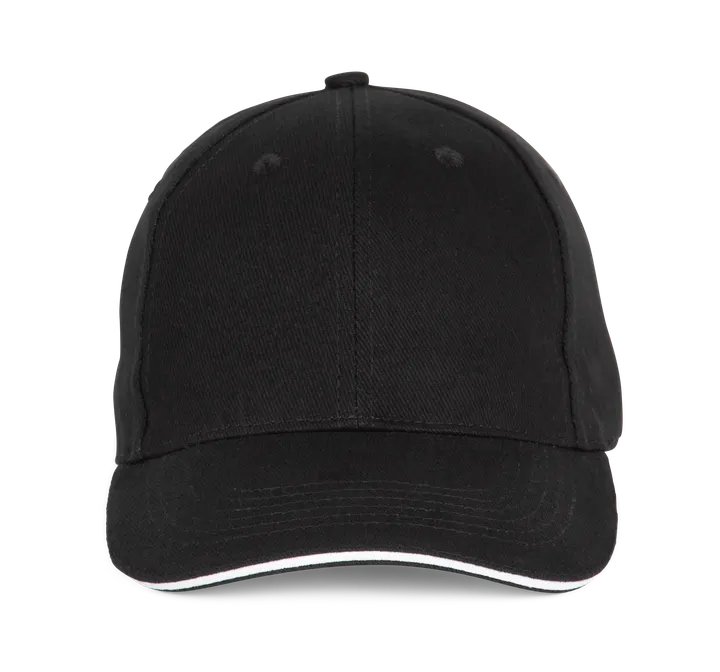 Casquette Baseball avec sandwich - 6 panneaux Black / White