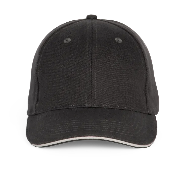 Casquette Baseball avec sandwich - 6 panneaux Dark Grey / Light Grey