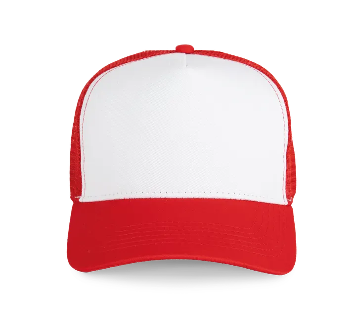 Trucker Cap – 5 Panels Red / White
