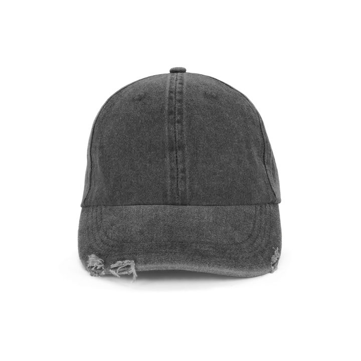 Casquette vintage effet déchiré - 6 panneaux Washed Black