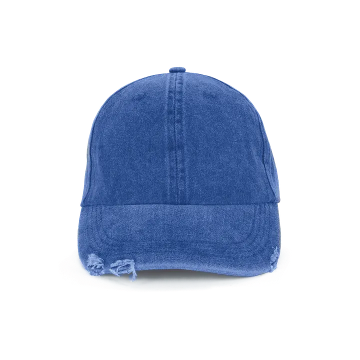 Casquette vintage effet déchiré - 6 panneaux Washed Blue Quartz