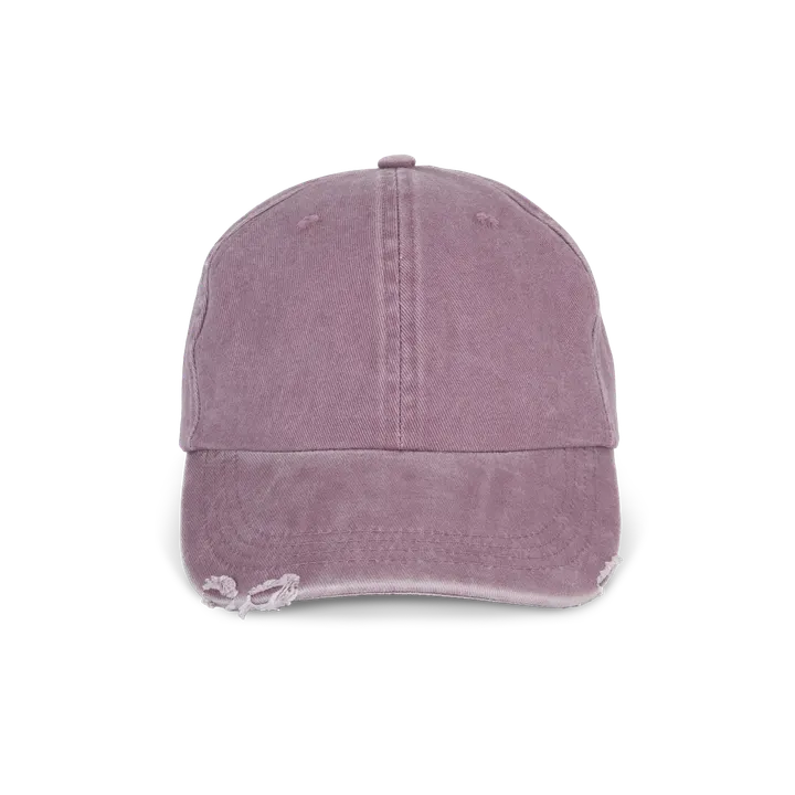 Casquette vintage effet déchiré - 6 panneaux Washed Dusky Orchid