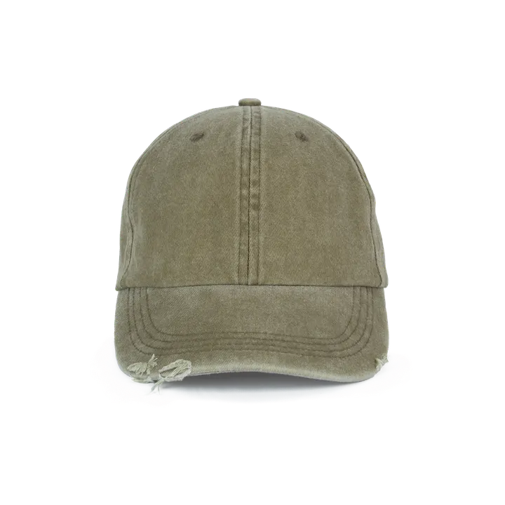 Casquette vintage effet déchiré - 6 panneaux Washed Ivy Green