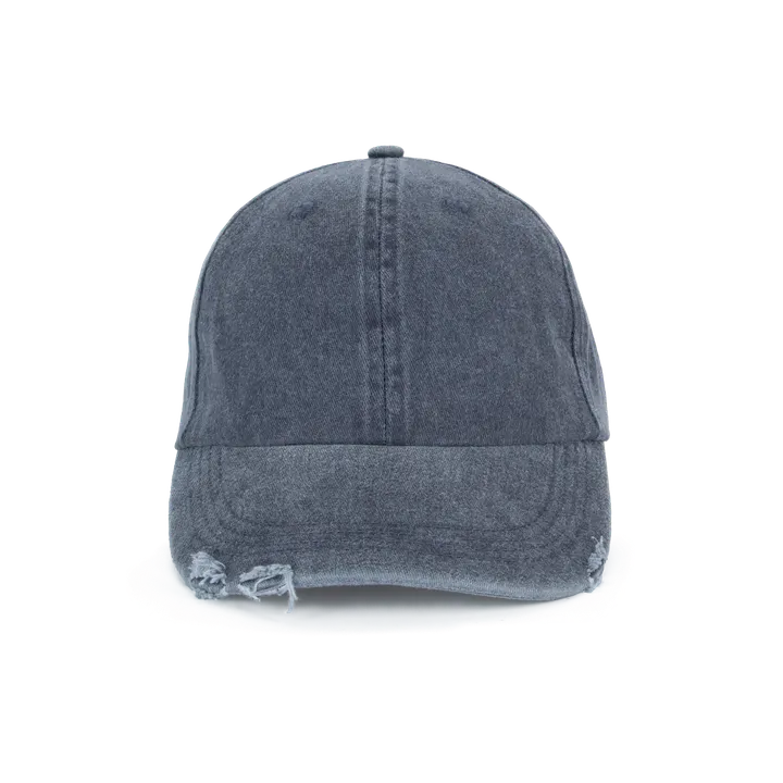 Casquette vintage effet déchiré - 6 panneaux Washed Navy