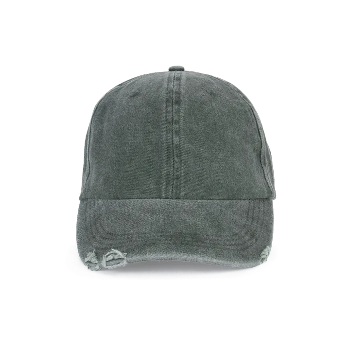Casquette vintage effet déchiré - 6 panneaux Washed Storm Grey