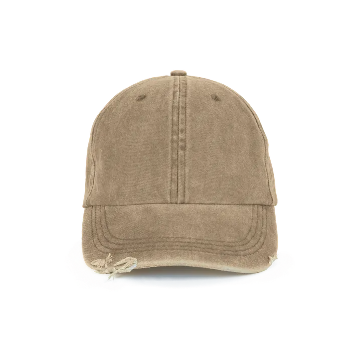 Casquette vintage effet déchiré - 6 panneaux Washed Swamp Green