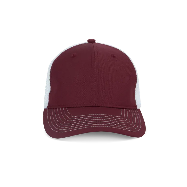 6 Panel Trucker mit kontrastfarbenen Nähten Light Burgundy / White