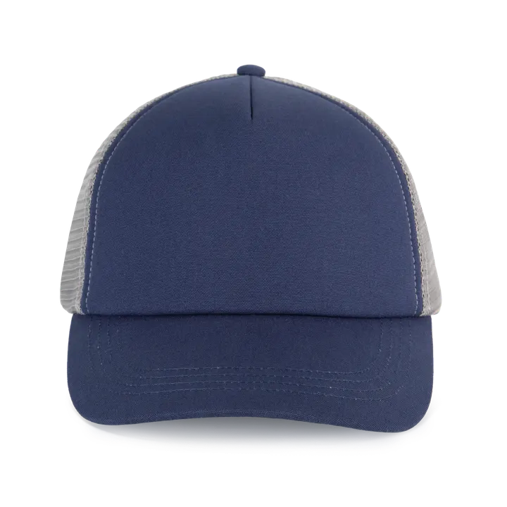 5 Panel-Trucker-Kappe aus Canvas-Baumwolle - K-up Gold Label Mood Indigo / Frost Grey