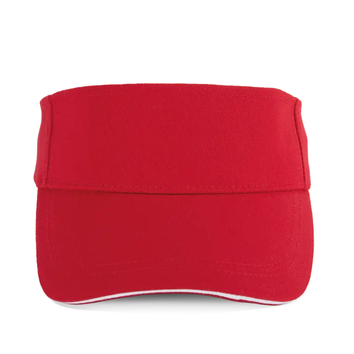 Visière sport en coton Classic Red / White