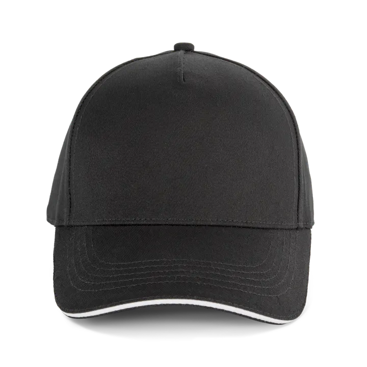 Casquette 5 panneaux avec sandwich - K-up Gold Label Black / White