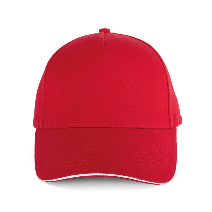 Casquette 5 panneaux avec sandwich - K-up Gold Label Classic Red / White