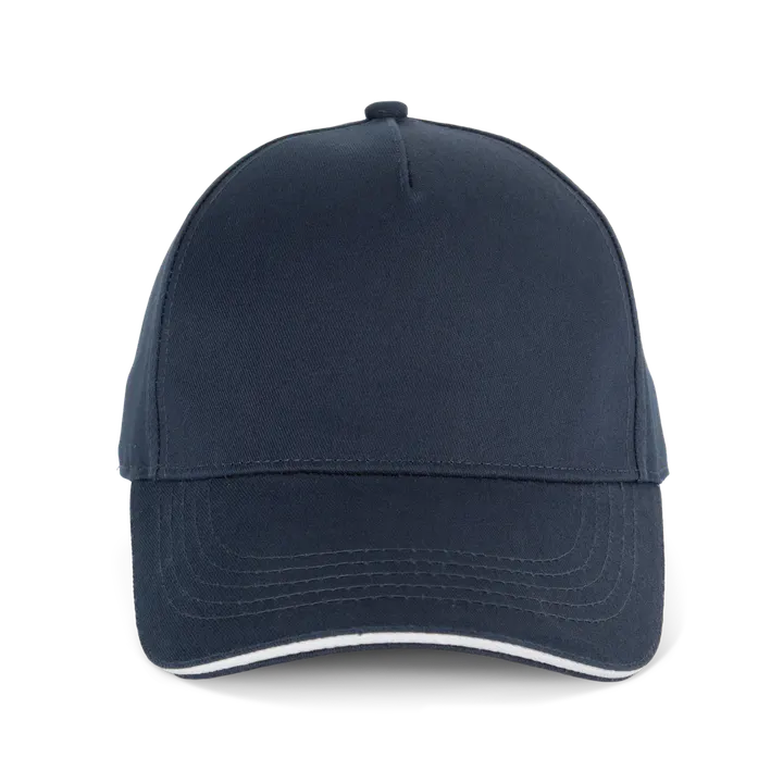 Casquette 5 panneaux avec sandwich - K-up Gold Label Navy / White