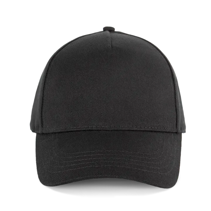 Casquette en coton bio 5 panneaux - K-up Gold Label Black