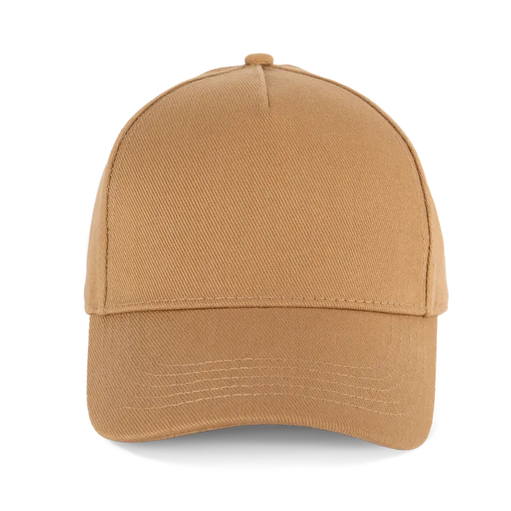 Casquette en coton bio 5 panneaux - K-up Gold Label Honey Brown
