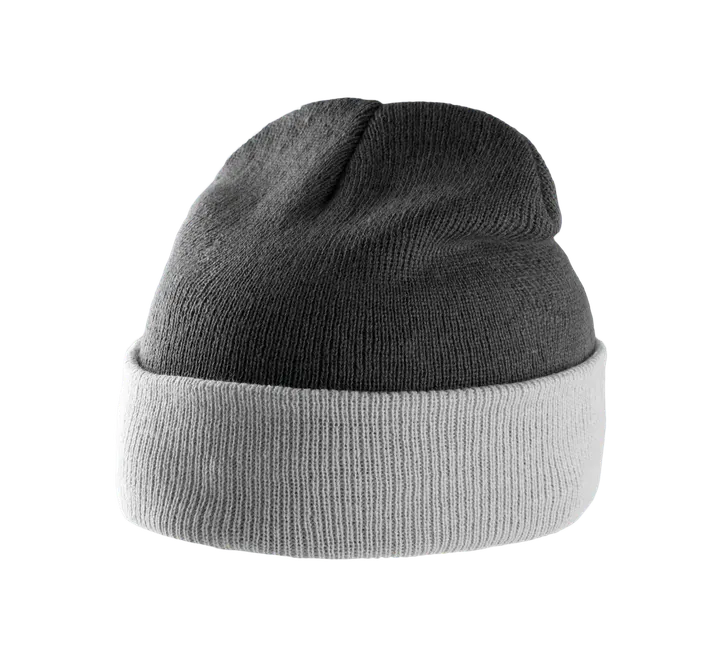 Bonnet bicolore avec revers Dark Grey / Light Grey