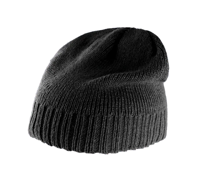 Rippstrick-Mütze Black