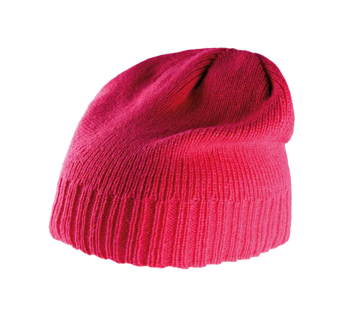 Rippstrick-Mütze Fuchsia
