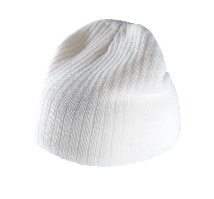 Rippstrick-Mütze White