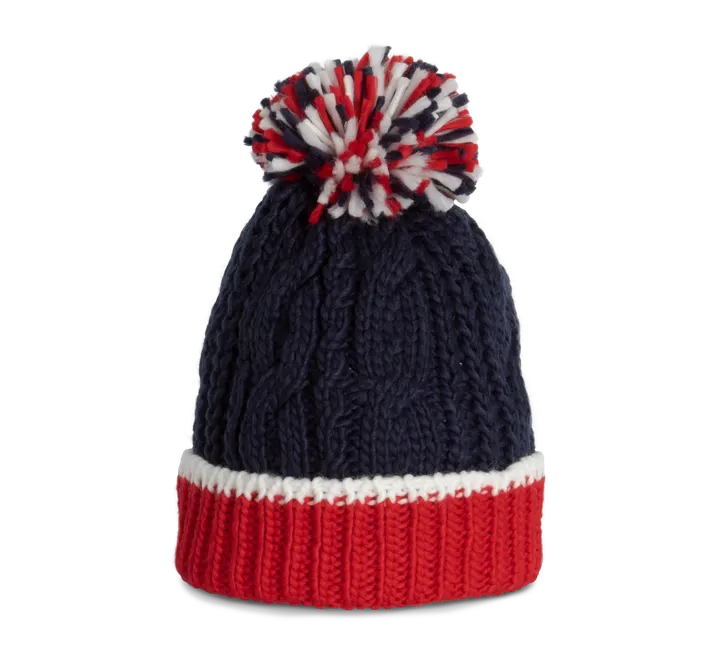 Bonnet en maille tricot Red / White / Navy