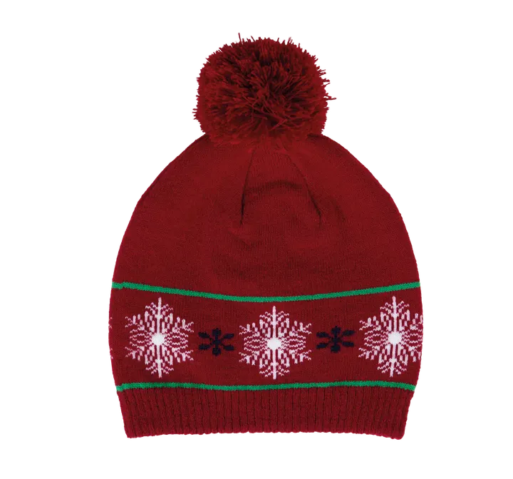 Bonnet motifs de Noël Cherry Red