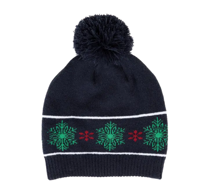 Bonnet motifs de Noël Night Navy