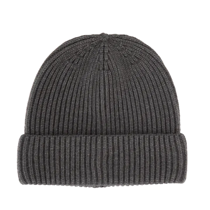 Strickmütze mit Umschlag - K-up Gold Label Deep Grey Heather