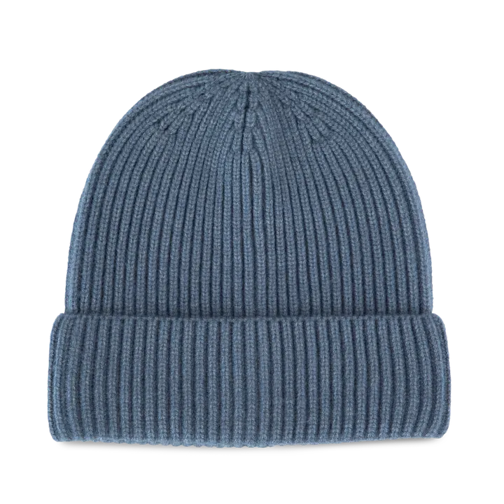 Strickmütze mit Umschlag - K-up Gold Label Largo Blue Heather