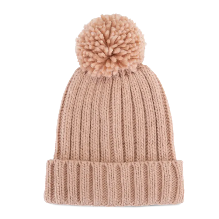 Bonnet à pompon Old Rose