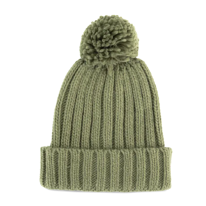 Bonnet à pompon Warm Olive