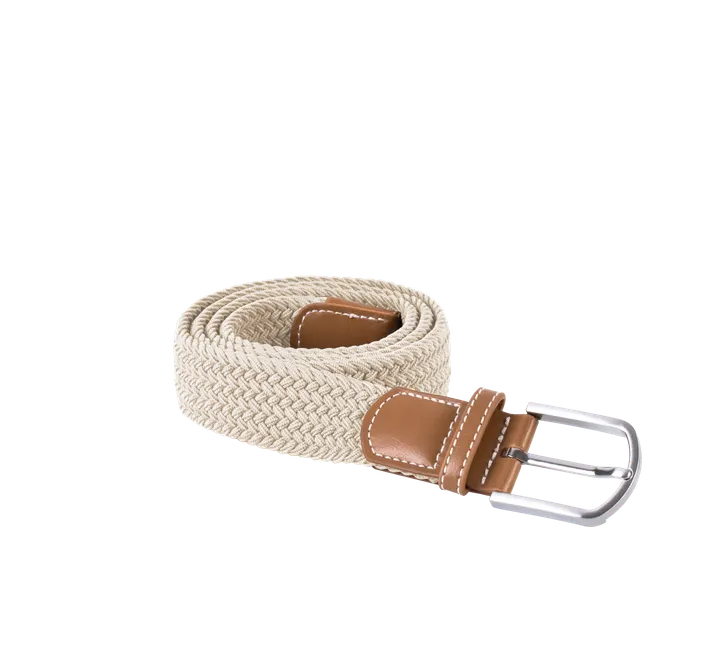 Ceinture tressée élastiquée Ecru