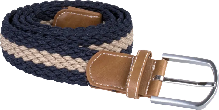 Ceinture tressée élastiquée Navy / Beige