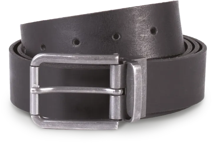 Ceinture en cuir à bord franc - 35 mm Black