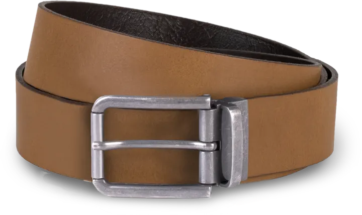 Ceinture en cuir à bord franc - 35 mm Cognac